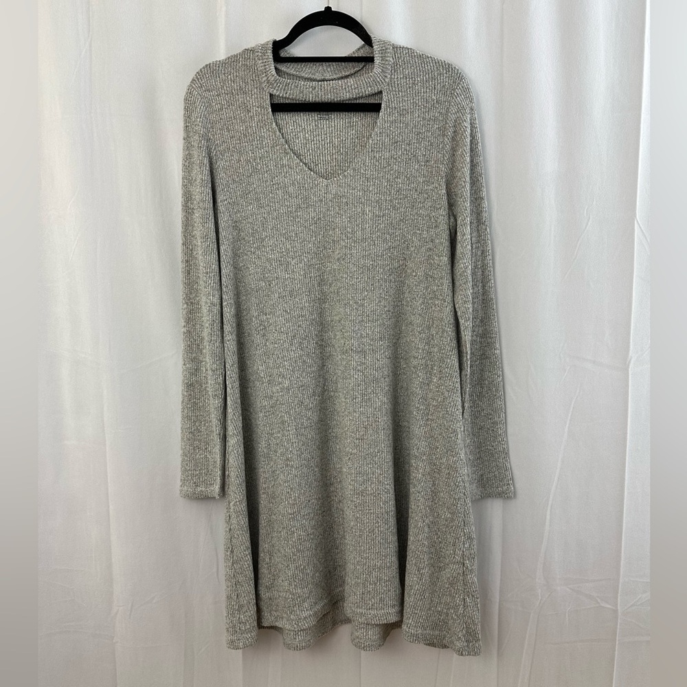 American Eagle Soft & Sexy Gray Long Sleeve Sweater Dress Womens Size XL